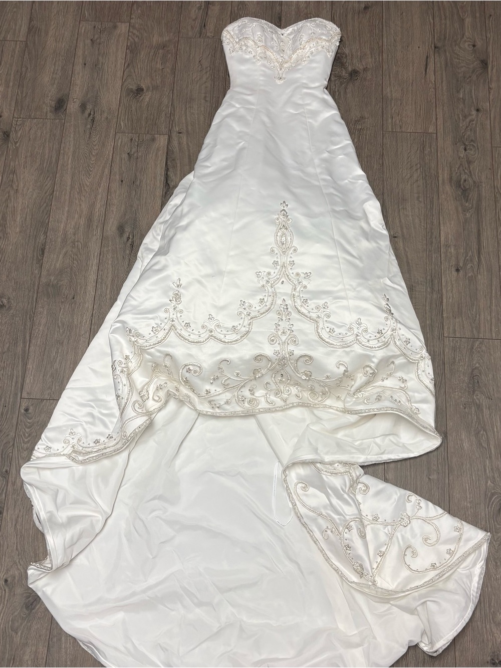vintage wedding dress haute couture jasmine beaded embroidered strapless
